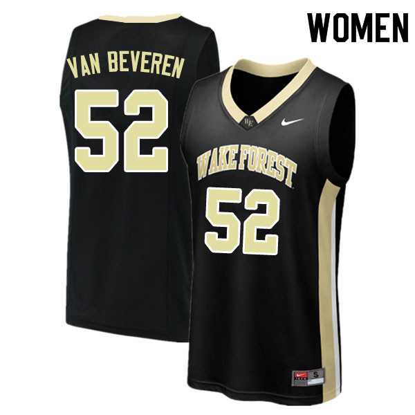 Women #52 Grant Van Beveren Wake Forest Demon Deacons College Basketball Jerseys Sale-Black - Click Image to Close